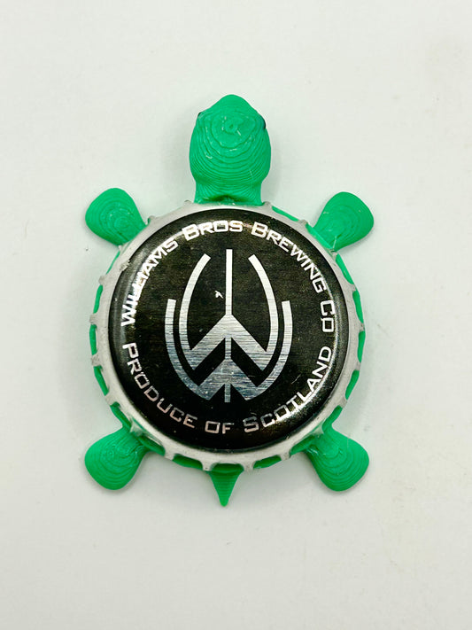 Williams Bros Brewing (Black) - Bottle Cap Magnet Turtle Shell Shocked Art