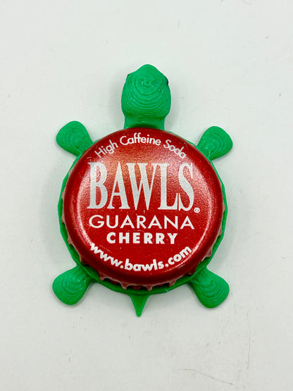 Bawls Guarana Cherry - Bottle Cap Magnet Turtle Shell Shocked Art