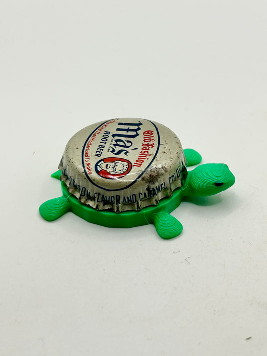 Ma’s Root Beer Soda (Vintage) - Bottle Cap Magnet Turtle Shell Shocked Art