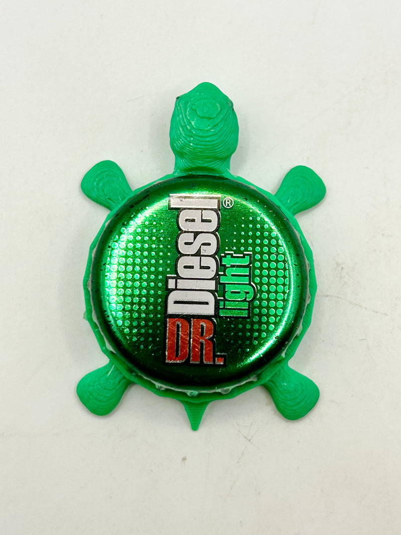Dr. Diesel Beer Light - Bottle Cap Magnet Turtle Shell Shocked Art