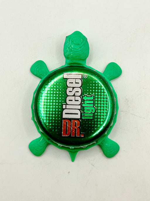 Dr. Diesel Beer Light - Bottle Cap Magnet Turtle Shell Shocked Art