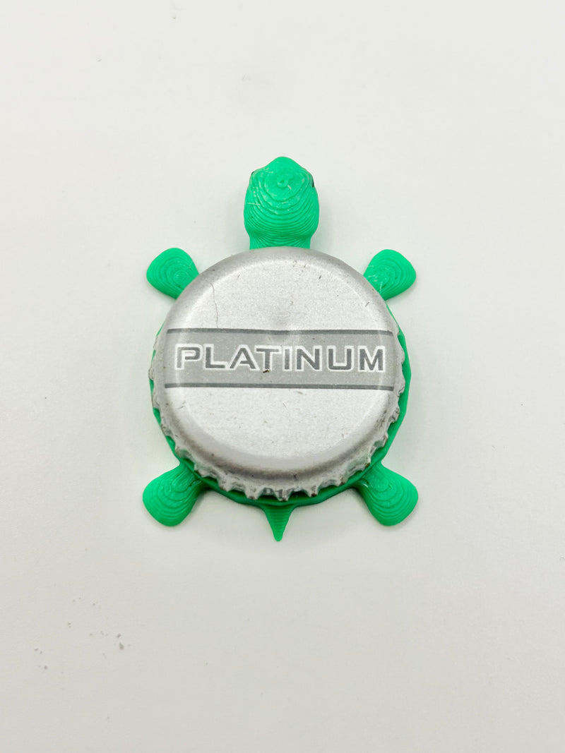 Bud Light Platinum - Bottle Cap Magnet Turtle Shell Shocked Art