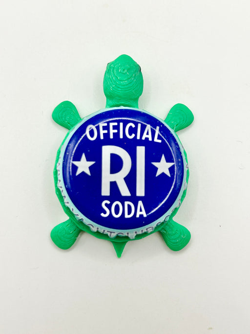 Official RI Soda (Yacht Club Soda) - Bottle Cap Magnet Turtle Shell Shocked Art