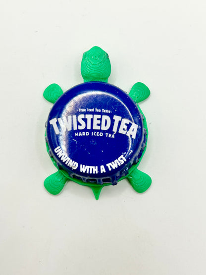 Twisted Tea - Bottle Cap Magnet Turtle Shell Shocked Art