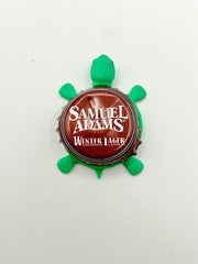 Sam Adams Winter Lager - Bottle Cap Magnet Turtle Shell Shocked Art