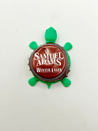 Sam Adams Winter Lager - Bottle Cap Magnet Turtle Shell Shocked Art
