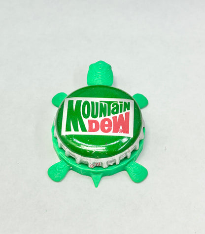 Mountain Dew (Vintage) - Bottle Cap Magnet Turtle Shell Shocked Art