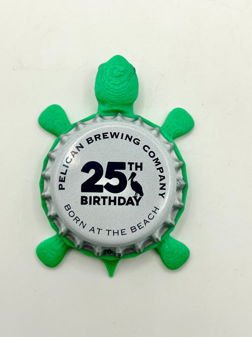 Pelican Brewing (25th Anniversary) - Bottle Cap Magnet Turtle Shell Shocked Art