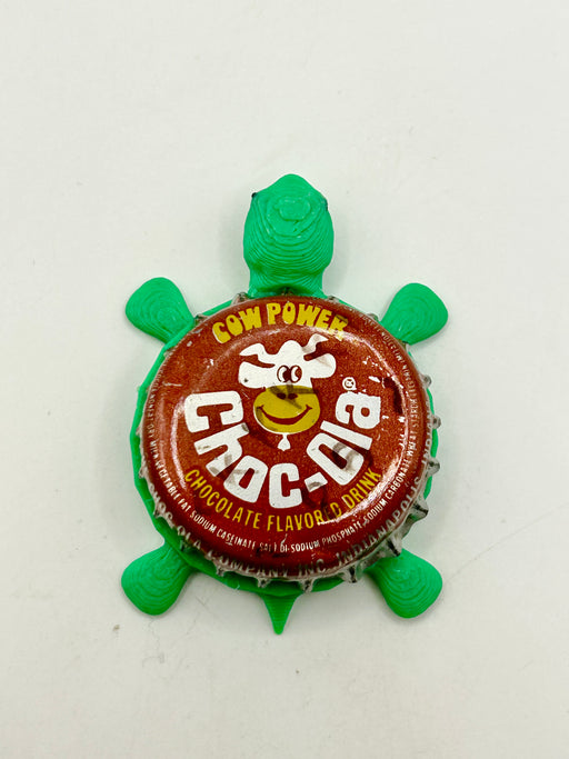 Choc-ola Cow Power - Bottle Cap Magnet Turtle Shell Shocked Art