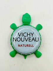 Vichy Nouveau Naturell - Bottle Cap Magnet Turtle Shell Shocked Art