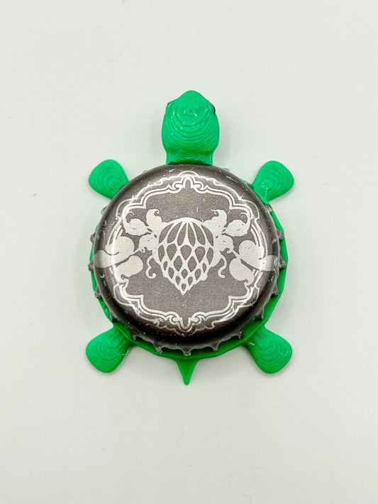Wicked Weed (Silver) - Bottle Cap Magnet Turtle