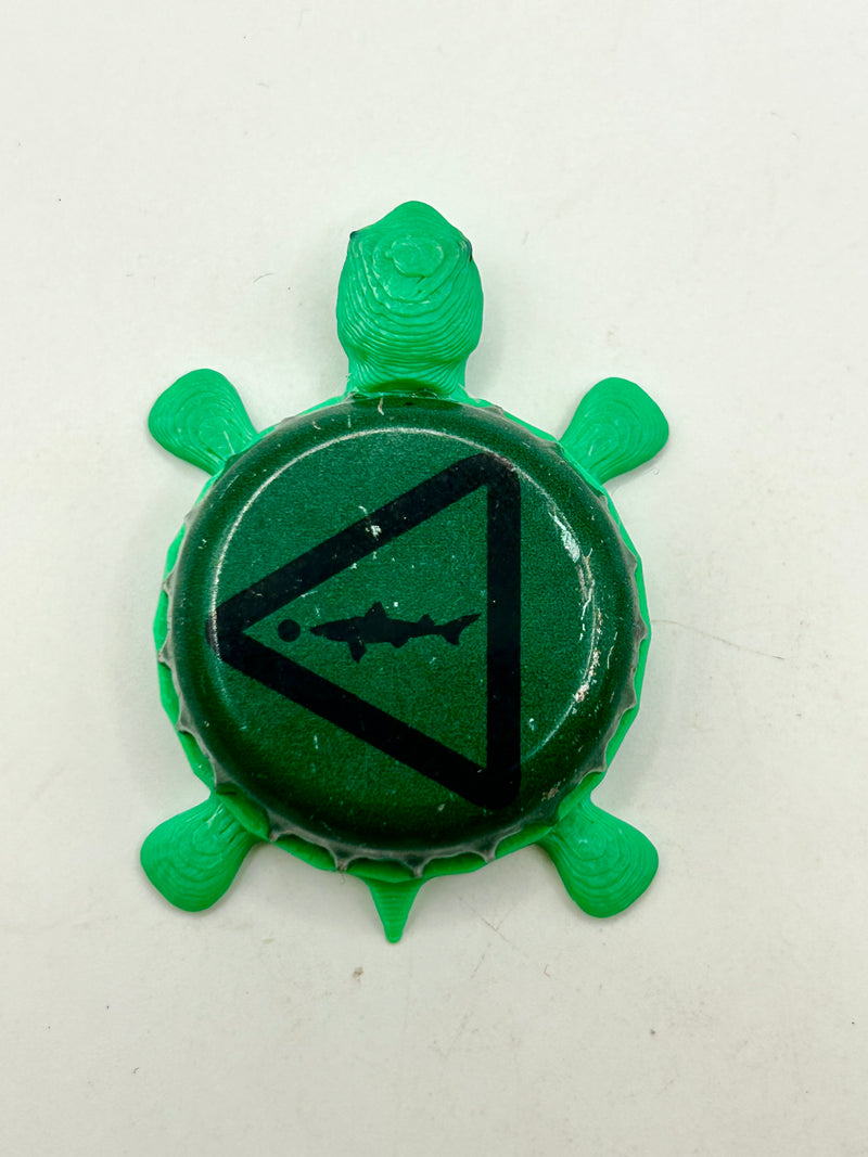 Dogfish Beer (Dark Green) - Bottle Cap Magnet Turtle Shell Shocked Art