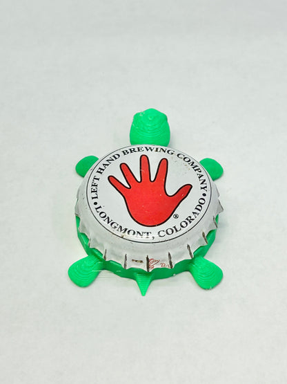 Left Hand Brewing - Bottle Cap Magnet Turtle Shell Shocked Art