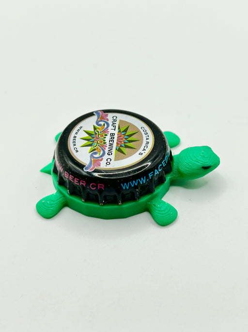 Costa Rica Brewing - Bottle Cap Magnet Turtle Shell Shocked Art
