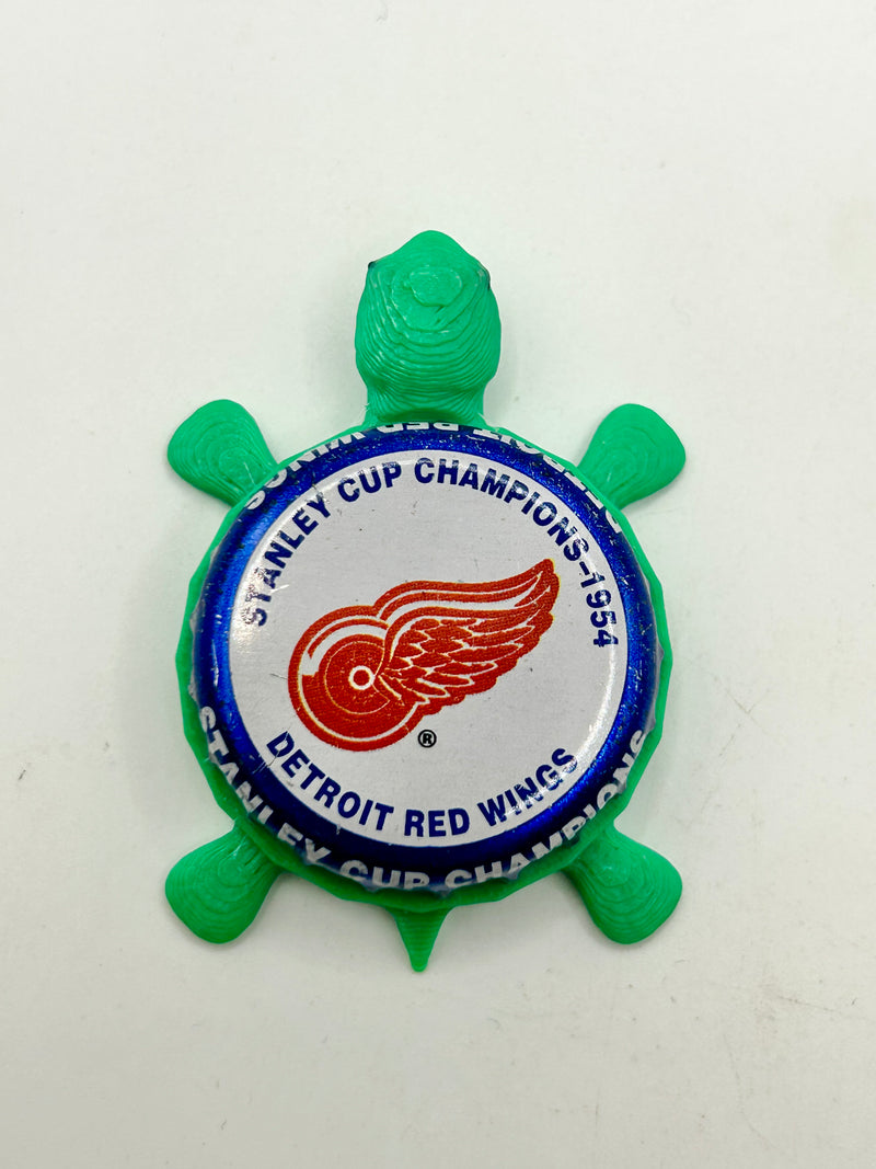 Detroit Red Wings Stanley Cup Champions (1954) - Bottle Cap Magnet Turtle Shell Shocked Art
