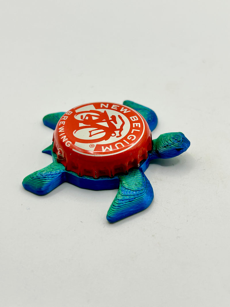 New Belgium - Sea Turtle Bottle Cap Magnet Shell Shocked Art