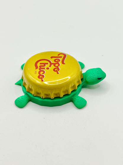Topo Chico (Vintage All Yellow) - Bottle Cap Magnet Turtle Shell Shocked Art