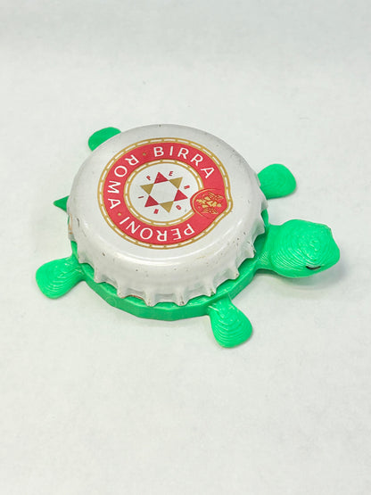 Peroni Roma Birra - Bottle Cap Magnet Turtle Shell Shocked Art