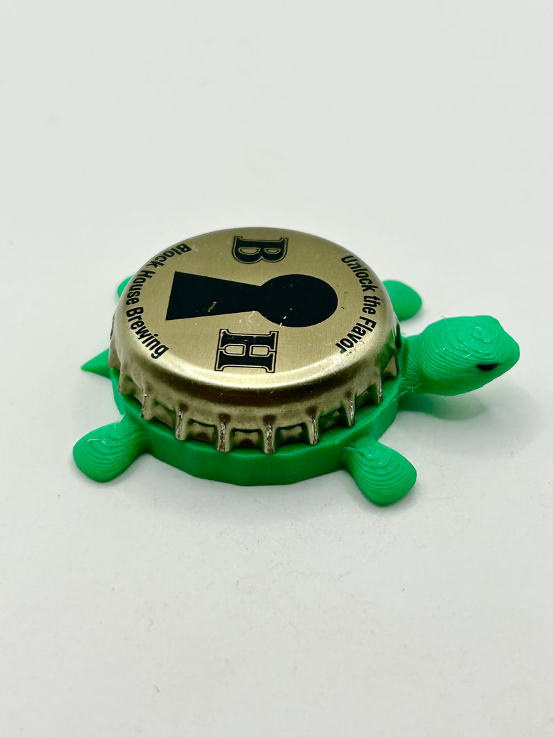 Block House Brewing - Bottle Cap Magnet Turtle Shell Shocked Art