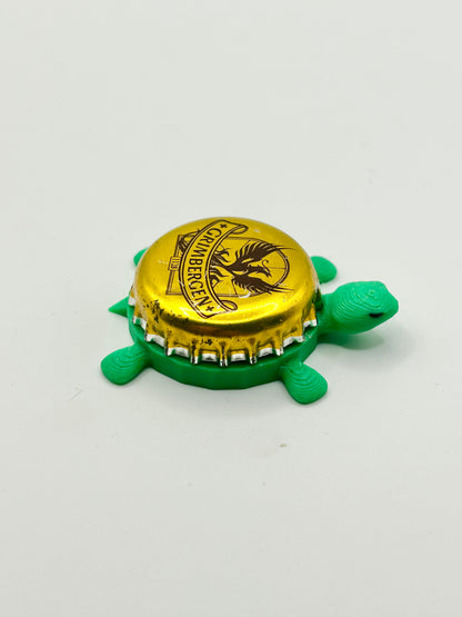 Grimbergen Phoenix (Gold) - Bottle Cap Magnet Turtle Shell Shocked Art