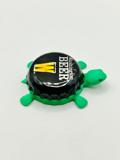 Washington Beer - Bottle Cap Magnet Turtle Shell Shocked Art