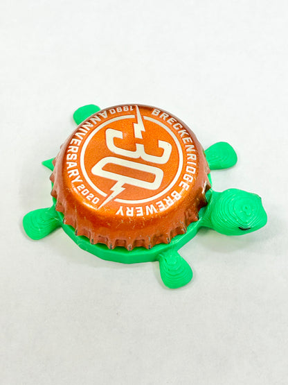Breckenridge Brewery (Orange - 30th Anniversary) - Bottle Cap Magnet Turtle Shell Shocked Art