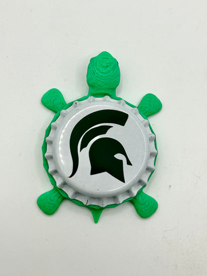Michigan State Spartans - Bottle Cap Magnet Turtle Shell Shocked Art