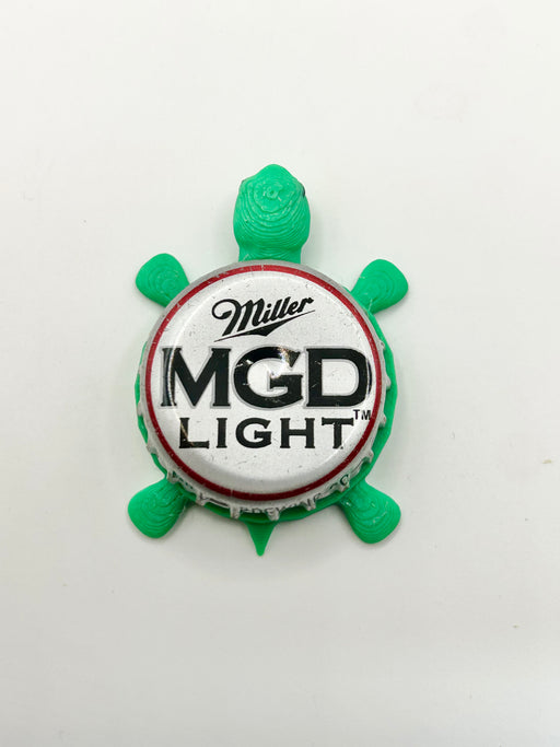 MGD Miller Genuine Draft Light (Vintage Design 2) - Bottle Cap Magnet Turtle Shell Shocked Art