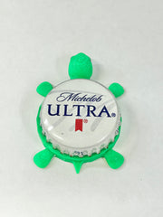 Michelob Ultra Bottle Cap Magnet Turtle Shell Shocked Art