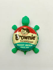 Brownie Root Beer (Boy with Cap) - Bottle Cap Magnet Turtle Shell Shocked Art