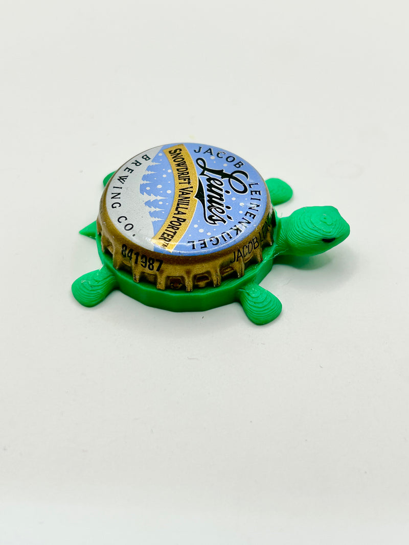 Leinenkugel's Snowdrift Vanilla Porter - Bottle Cap Magnet Turtle Shell Shocked Art