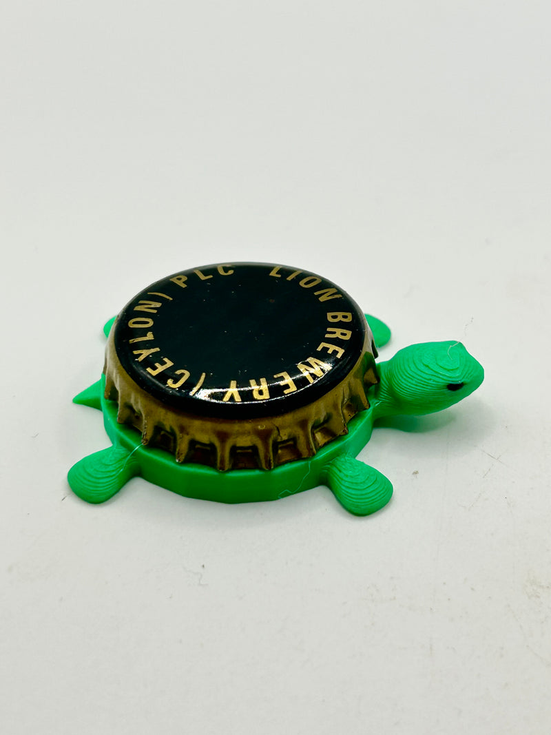 Lion Brewery - Bottle Cap Magnet Turtle Shell Shocked Art