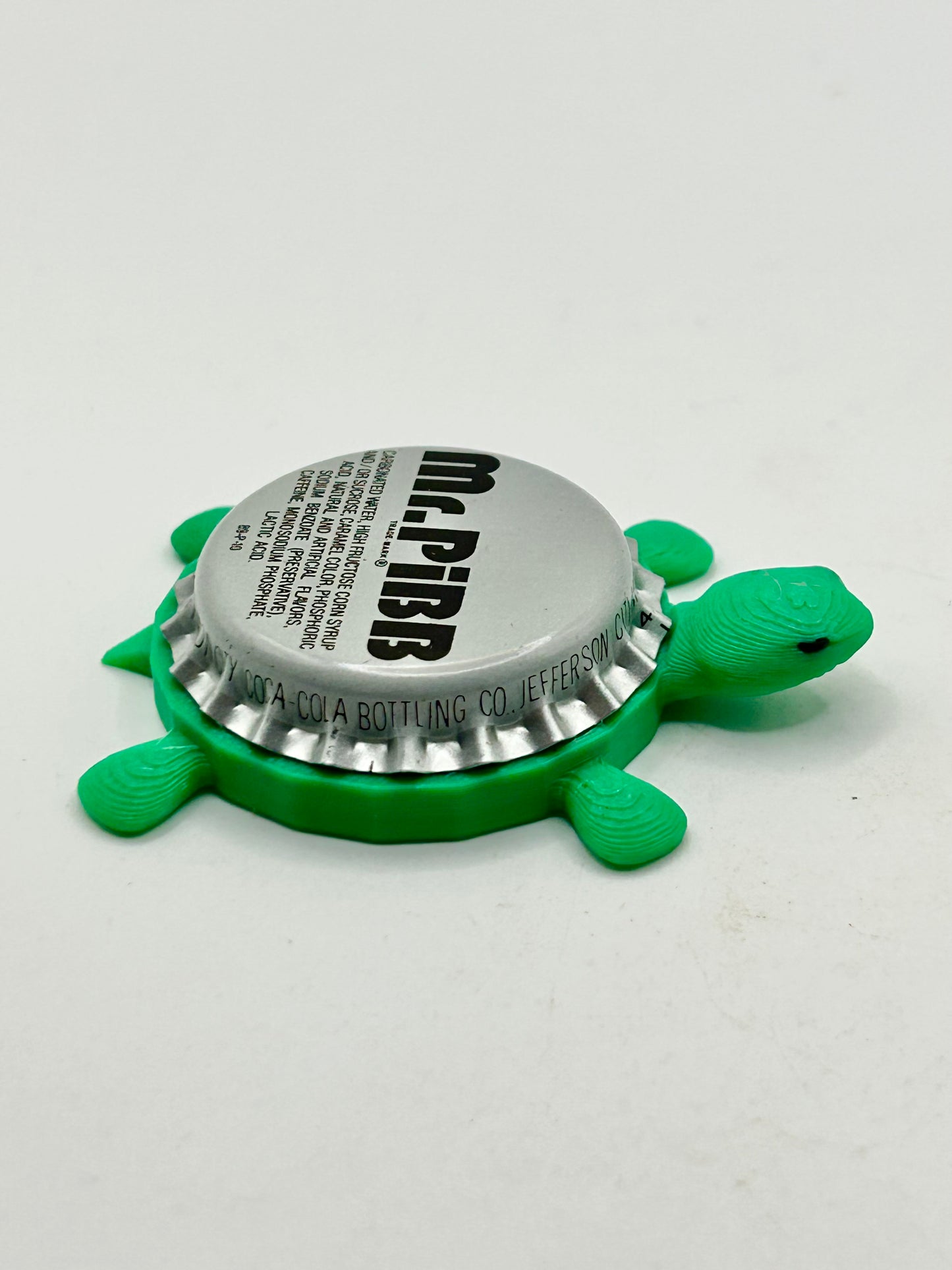 Mr Pibb (White Background) - Bottle Cap Magnet Turtle Shell Shocked Art