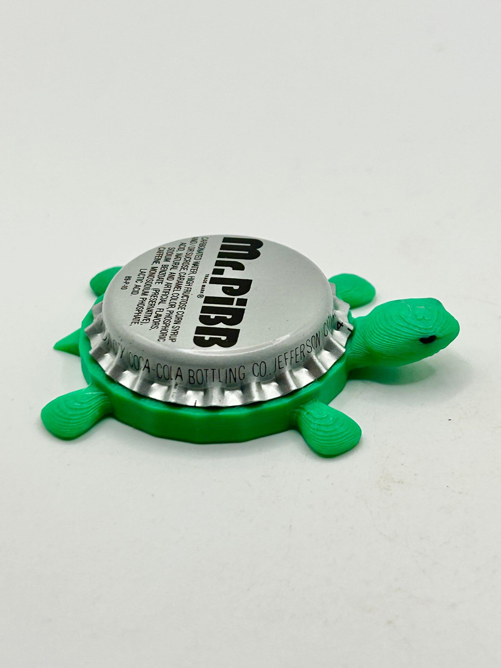 Mr Pibb (White Background) - Bottle Cap Magnet Turtle Shell Shocked Art