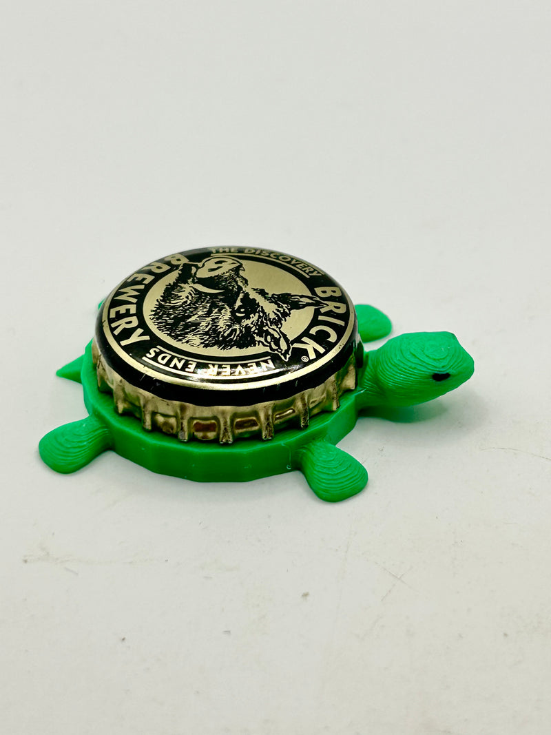Brick Brewery - Bottle Cap Magnet Turtle Shell Shocked Art