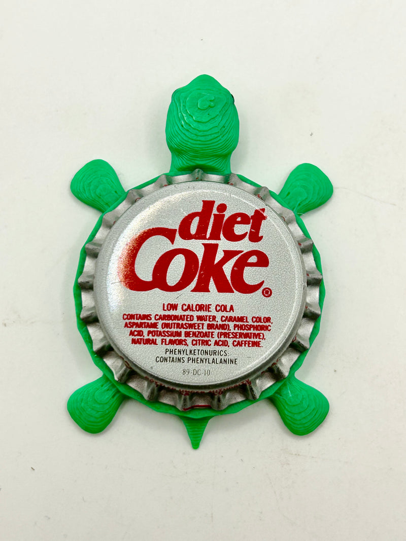 Diet Coke (Vintage, Italic) - Bottle Cap Magnet Turtle
