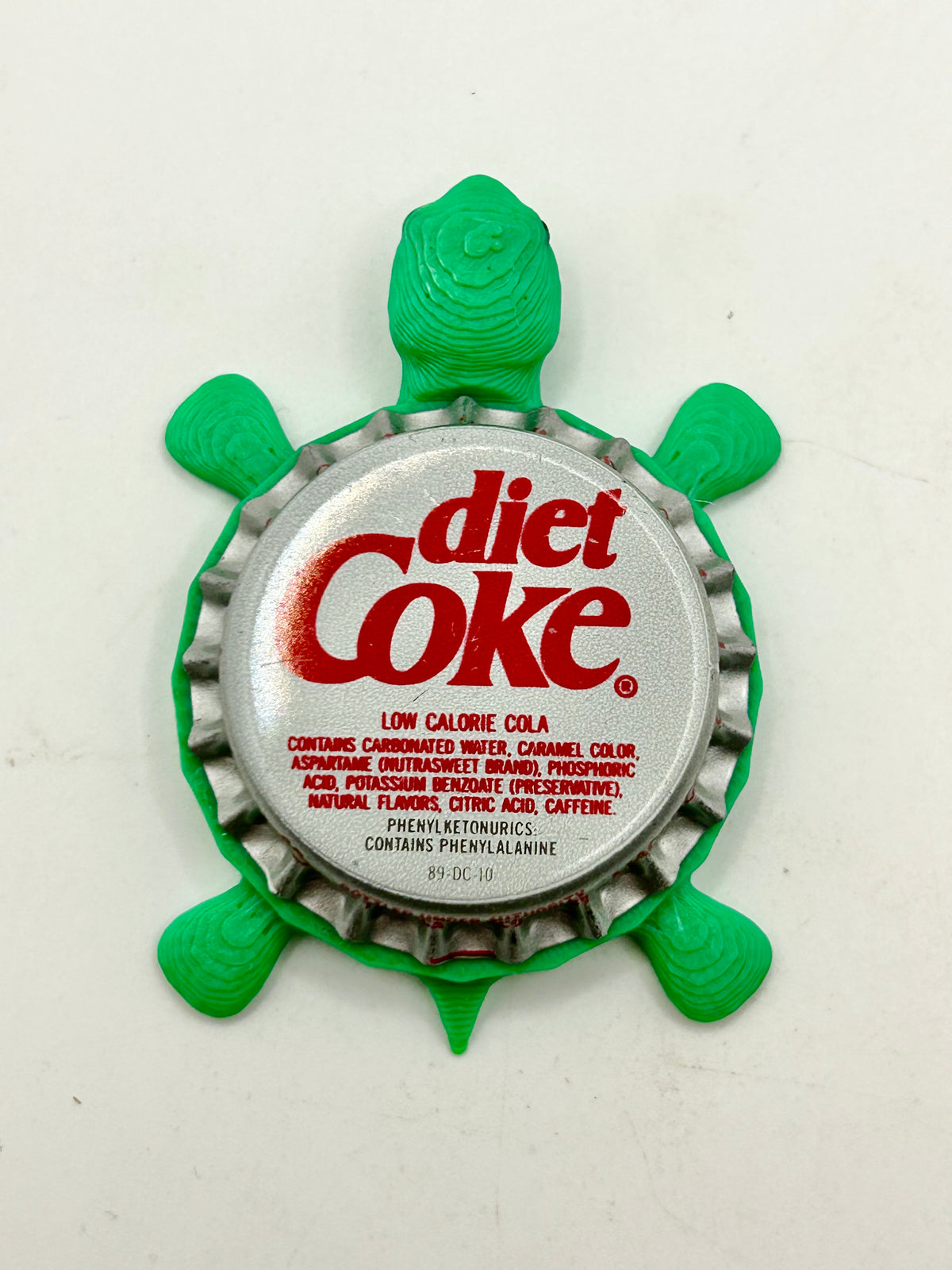 Diet Coke (Vintage, Italic) - Bottle Cap Magnet Turtle — Shell Shocked Art