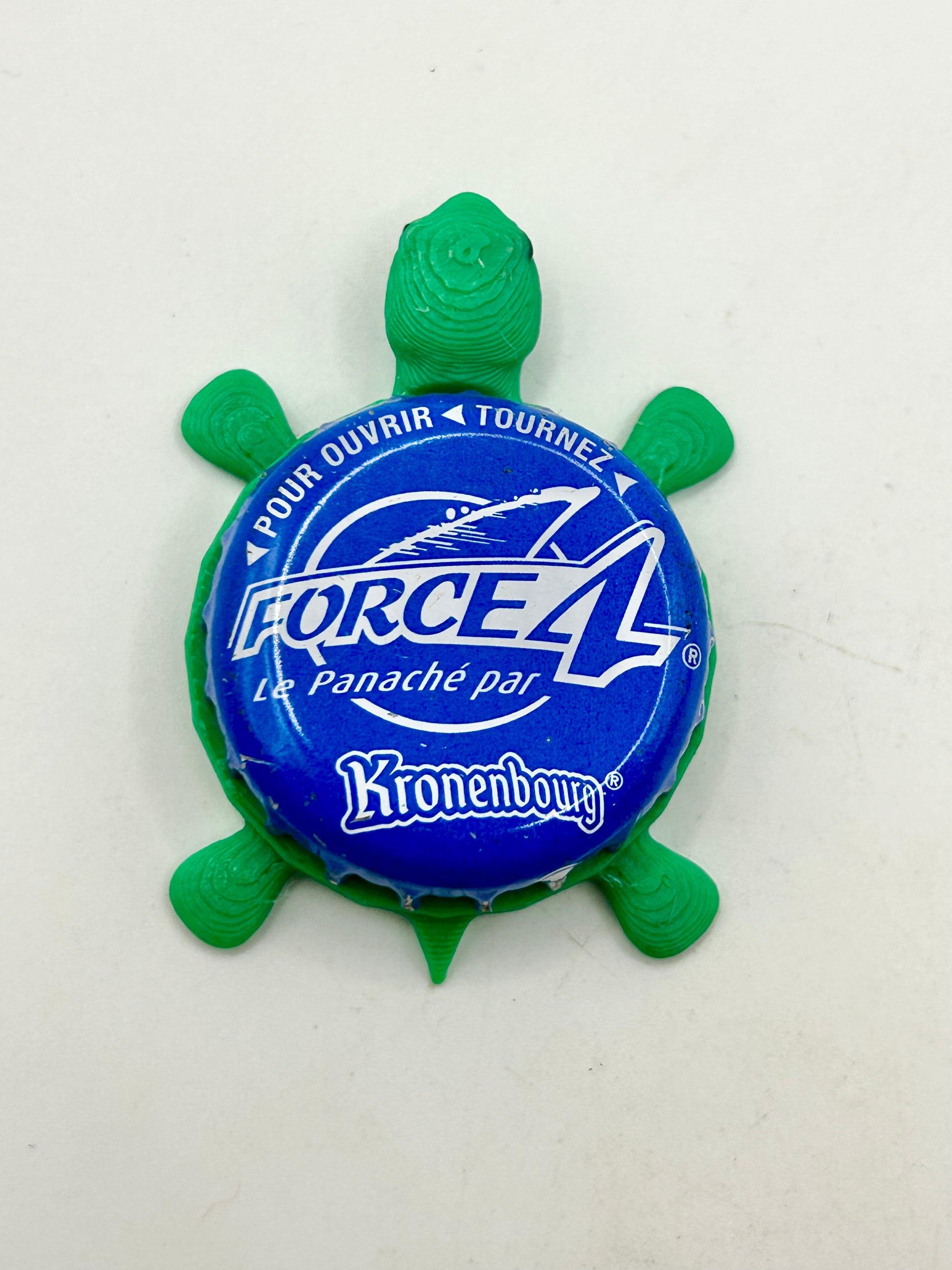 Kronenbourg Force 4 - Bottle Cap Magnet Turtle Shell Shocked Art