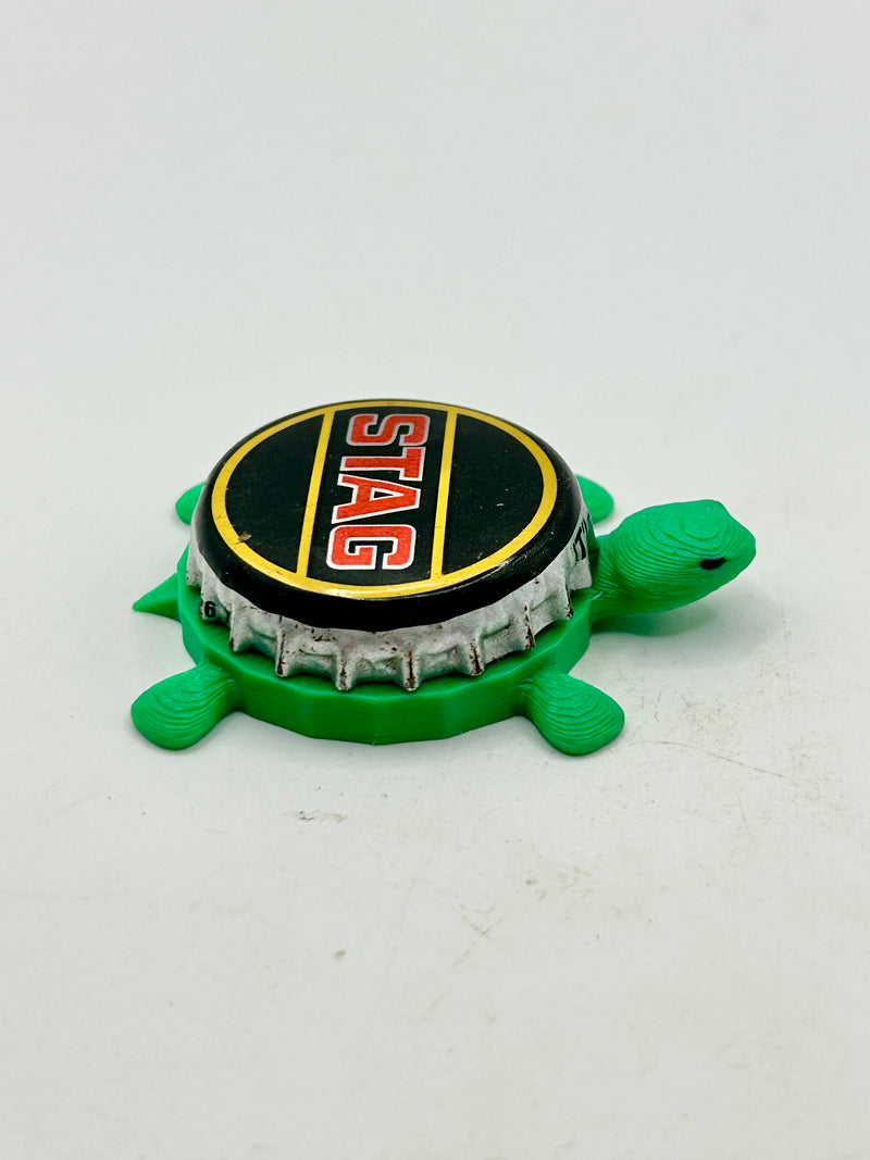 Stag Lager - Bottle Cap Magnet Turtle Shell Shocked Art