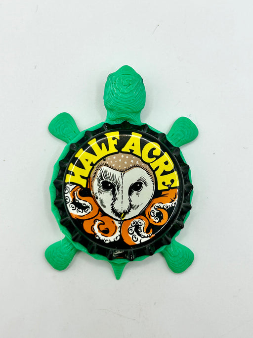 Half Acre Brewing - Bottle Cap Magnet Turtle Shell Shocked Art