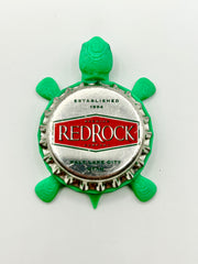 Red Rock Brewing - Bottle Cap Magnet Turtle Shell Shocked Art