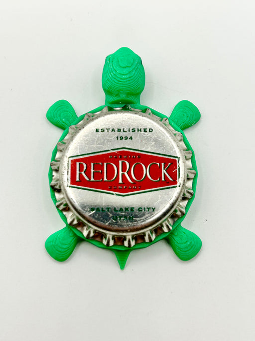 Red Rock Brewing - Bottle Cap Magnet Turtle Shell Shocked Art