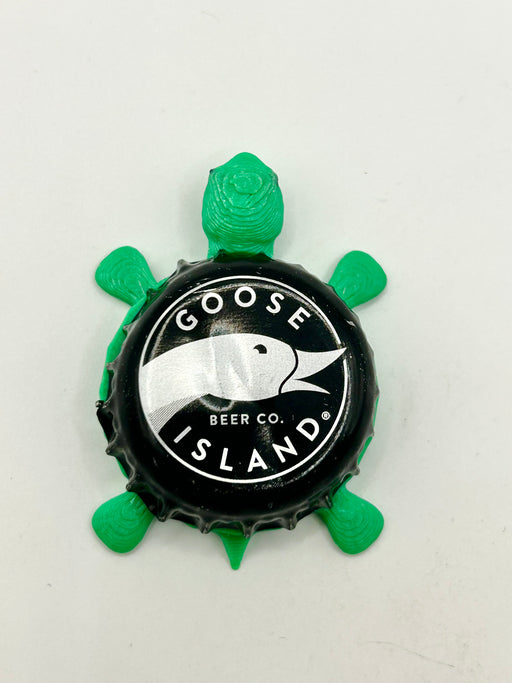 Goose Island Beer (Large Silver Goose) - Bottle Cap Magnet Turtle Shell Shocked Art