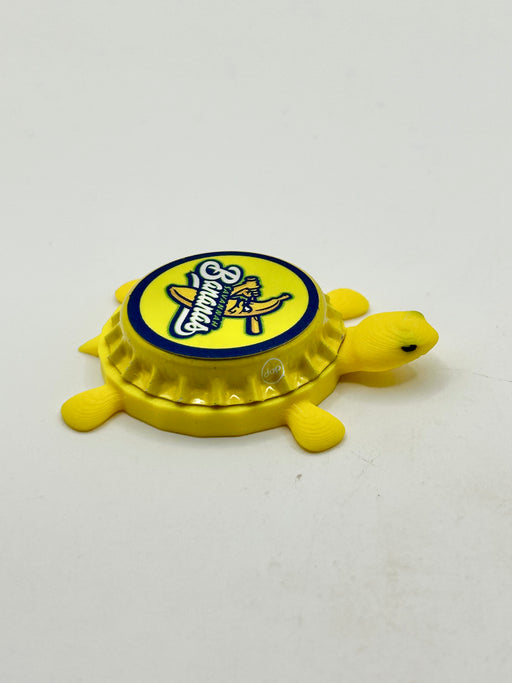 Savannah Bananas (Yellow Turtle & Cap) - Bottle Cap Magnet Turtle Shell Shocked Art
