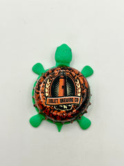 Inlet Brewing - Bottle Cap Magnet Turtle Shell Shocked Art