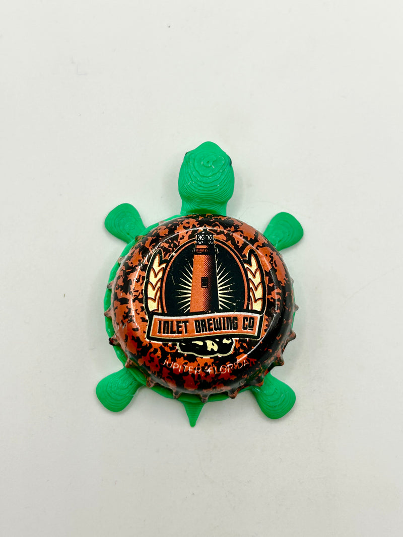 Inlet Brewing - Bottle Cap Magnet Turtle Shell Shocked Art
