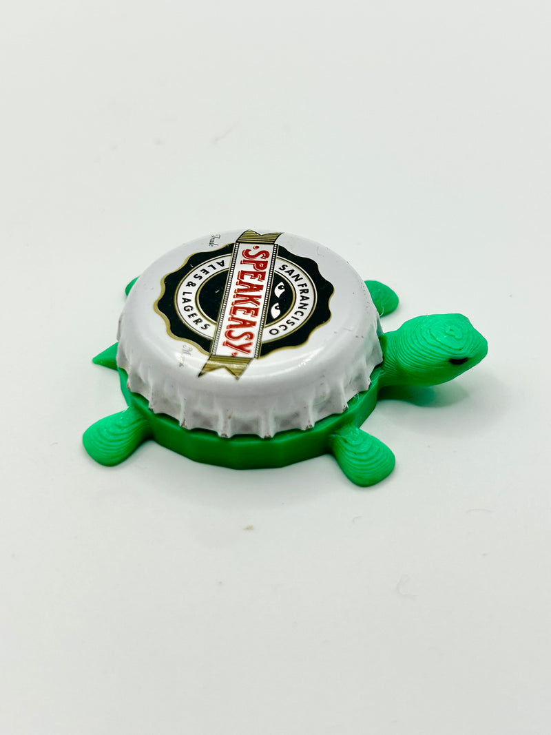 Speakeasy Ales & Lagers - Bottle Cap Magnet Turtle Shell Shocked Art
