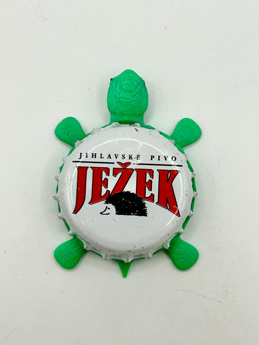 Jezek - Pivovar Jihlava Brewing - Bottle Cap Magnet Turtle Shell Shocked Art