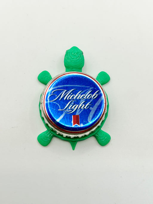 Michelob Light (Blue) - Bottle Cap Magnet Turtle Shell Shocked Art