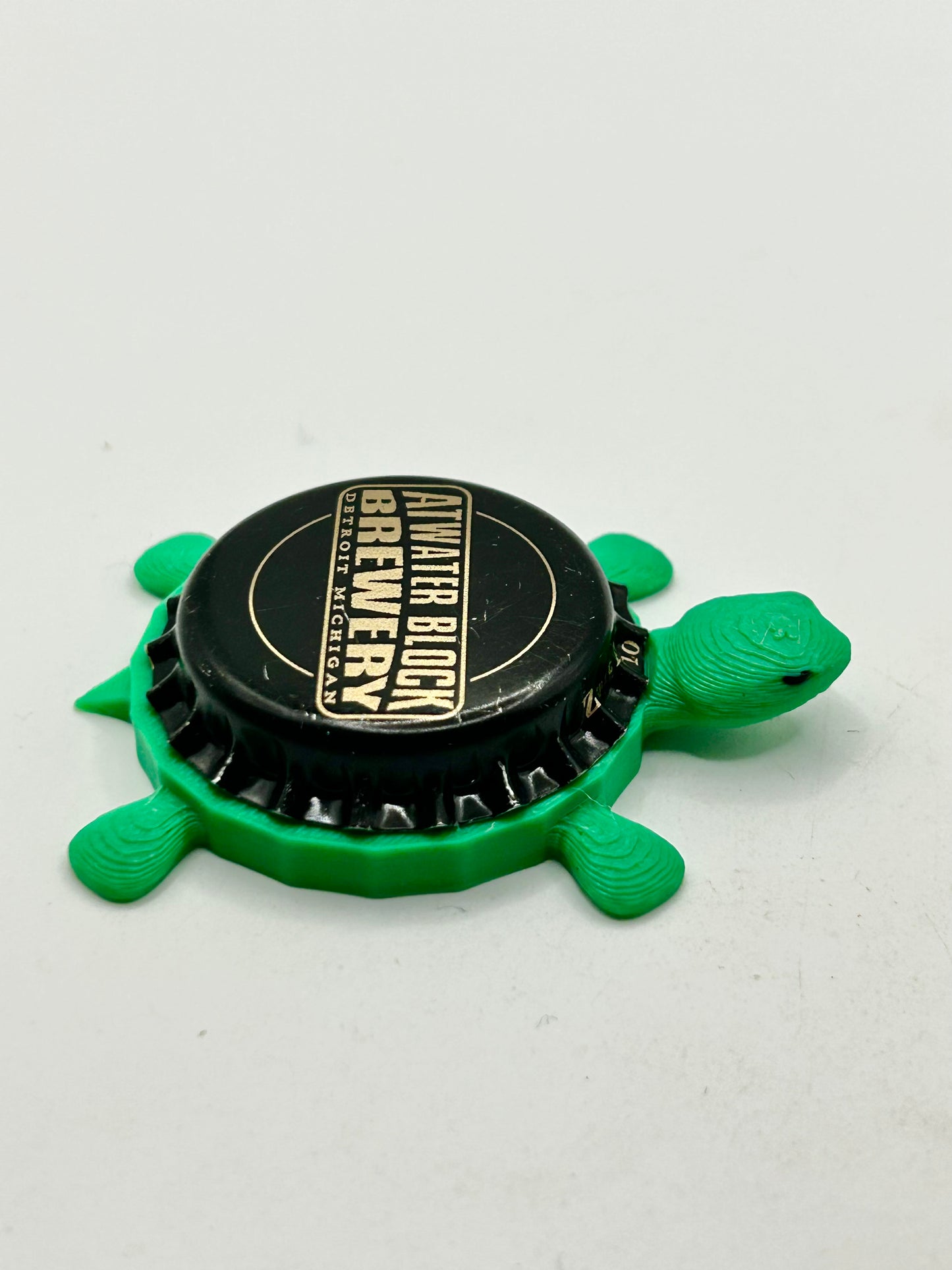 Atwater Block Brewery (Black) - Bottle Cap Magnet Turtle Shell Shocked Art
